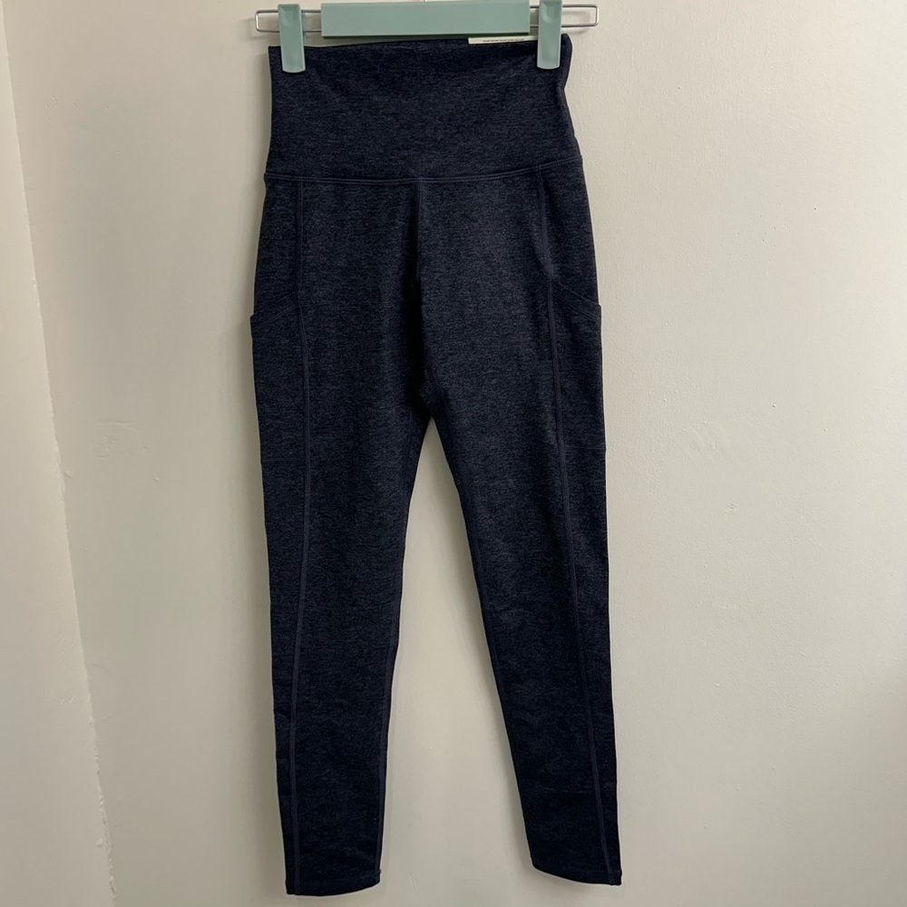 OFFLINE By Aerie The Hugger High Waisted Pocket Leggings Sz S Heather Dark Blue